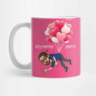 Becoming Cupid Floating Away Design Mug